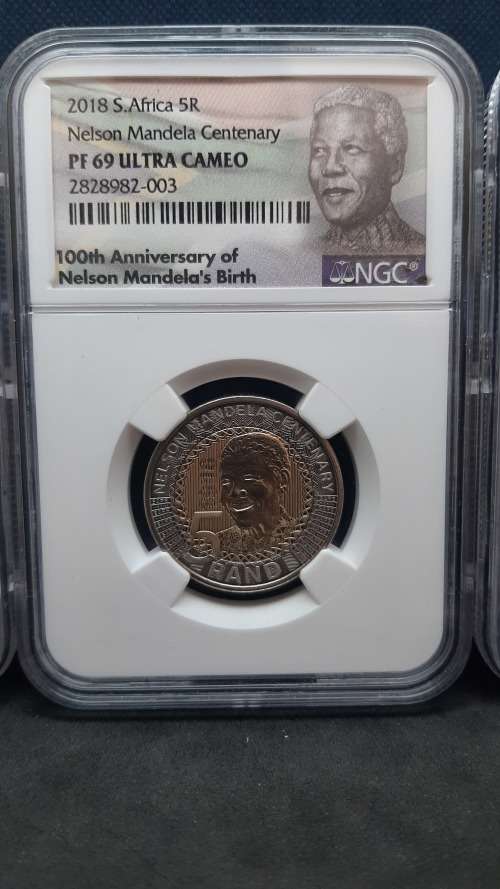 2018 SOUTH AFRICA PROOF R5 - NELSON MANDELA CENTENARY- NGC GRADED PF69UC Set